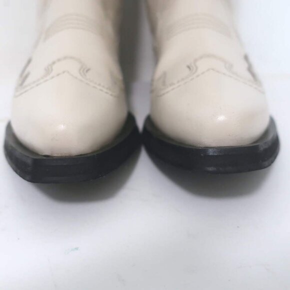 GANNI Embroidered Western Boots Cream Leather Size 39 - Picture 5 of 12